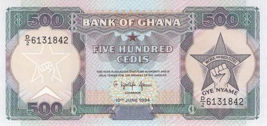 500 Cedis 1994 p28c